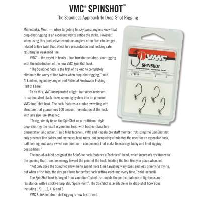 VMC 7119SS Spinshot Drop Shot Hook 1/0 black nickel - Gr 1/0 - 4Stück
