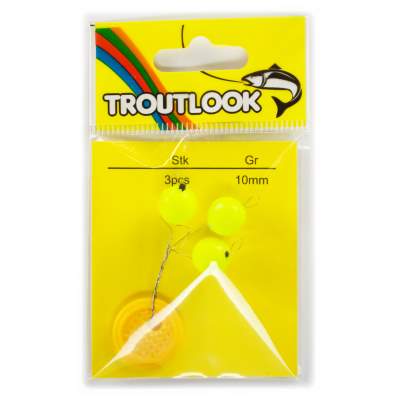 Troutlook Forellen Pilot Spion Pose Ball, 10mm - gelb - 3 Stück