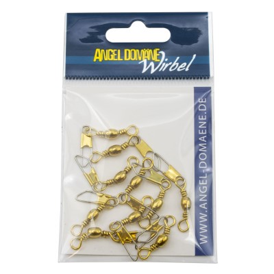 Angel Domäne Tönnchenwirbel mit Karabiner Gr. 8 Gr.8 - TK11kg - 10Stück - messing