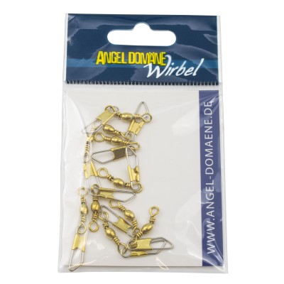 Angel Domäne Tönnchenwirbel mit Karabiner Gr. 10 Gr.10 - TK9kg - 10Stück - messing