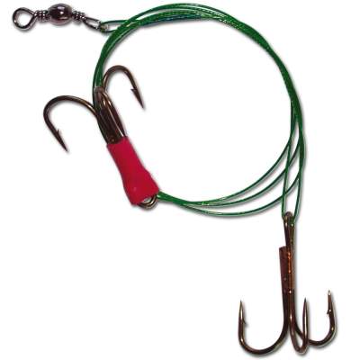 Angel Domäne Köderfischsystem mit 2 Drillingen 1/0 Gr.1/0 - TK15kg - 3Stück