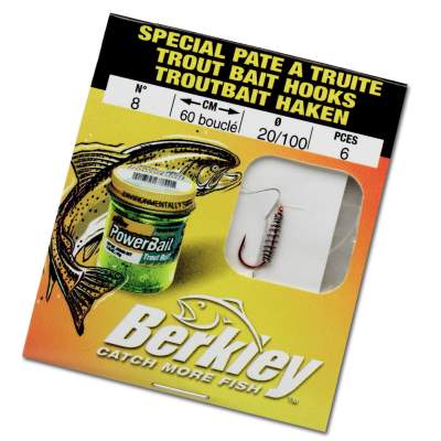 Berkley Trout Bait Haken 4, 60cm - Gr.4 - 0,22mm - 6Stück