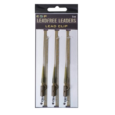 Drennan ESP Leadfree Leaders Lead Clip Rig 1m - green - 3 Stück