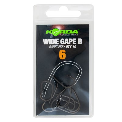 Korda Karpfenhaken Wide Gape B Barbless 10er Pack Gr. 6 Gr.6 - 10Stück