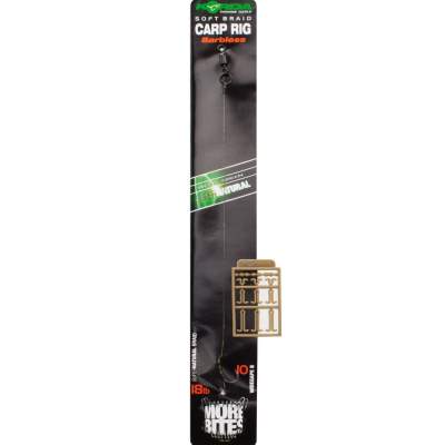 Korda Ready Tied Carp Rig 18lb SuperNatural Wide Gape B Barbless Gr. 10 Gr.10 - TK18lb