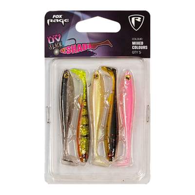 Fox Rage Slick Shad UV 5Stück Mixed Pack - Gummifische 9cm - Mixed Pack