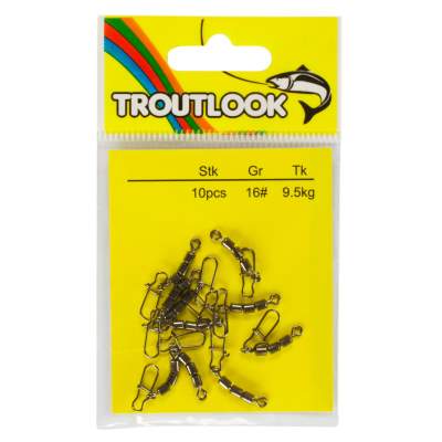 Troutlook Tremarella Forellen Dreifachwirbel mit Safe Snap, Gr. 16 - 9,5Kg - 10 Stück