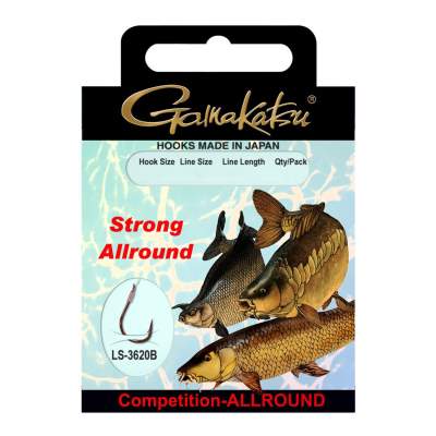 Gamakatsu Gebundene Haken LS-3620 Competition Allround 6 - 0,28mm Angelvorfächer 50cm - Bronze - 10Stück