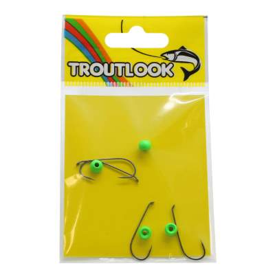 Troutlook Forellen Tungsten Jig spezial Hook 4 Stück - Gr. 6 - 3,8mm - Fluo-Chartreuse