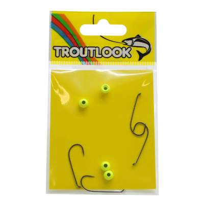 Troutlook Forellen Tungsten Jig spezial Hook 4 Stück - Gr. 6 - 3,8mm - Fluo-Gelb