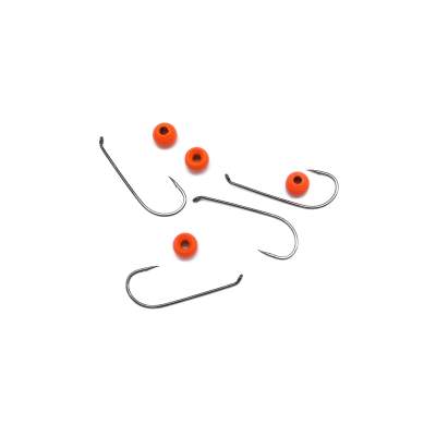 Troutlook Forellen Tungsten Jig spezial Hook, 4 Stück - Gr. 6 - 3,8mm - Fluo-Orange