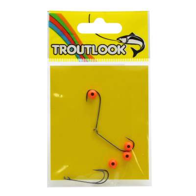Troutlook Forellen Tungsten Jig spezial Hook 4 Stück - Gr. 6 - 4,6mm - Fluo-Orange