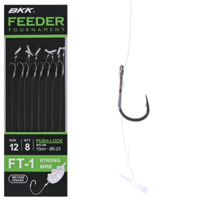 BKK Feeder Tournament Push Lock Rigs 10cm - 8Stück - Gr.8