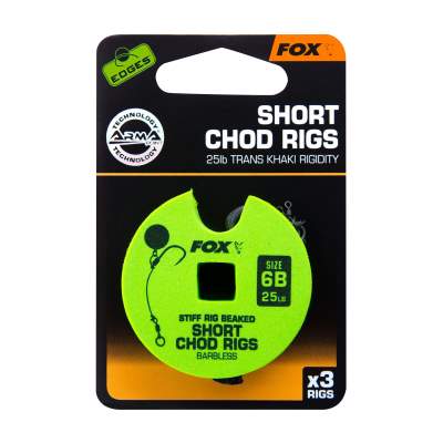 Fox Edges Stiff Short Chod Rig (Barbless) Pop-Up Rig - Gr.6 - TK25lbs - 3Stück