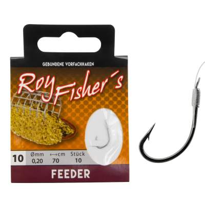 Roy Fishers Gebundene Vorfachhaken Feeder Gr. 10 - 70cm - 0,20mm - 10Stück