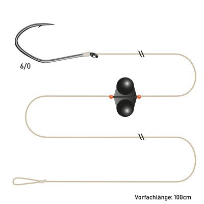 Krawaller Aal- Bait Vorfach/Einzelhaken Gr. 6/0 mit Rattler 100cm Krawaller Aal- Bait Vorfach/Einzelhaken mit Rattler 100cm