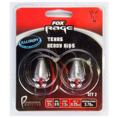 Fox Rage Texas Flurocarbon Ready Rig 1.5m / 21g Bullet / Size 3/0 Hook,