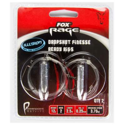 Fox Rage Dropshot Finesse Flurocarbon Ready Rig 2.5m / 12g D-shot Lead x 2 / Size 2
