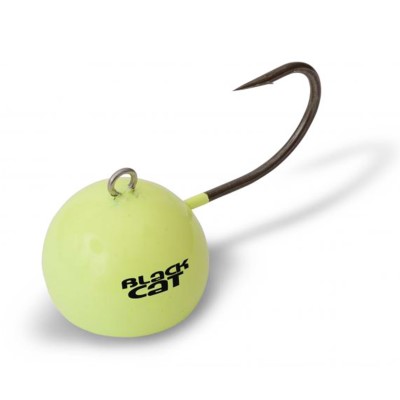 Black Cat Fire-Ball Jigkopf Gr. 6/0 - 120g - glow in the dark - 3Stück