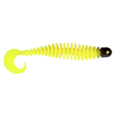 Black Cat Curly Worm, 17cm - 24g - yellow zombie