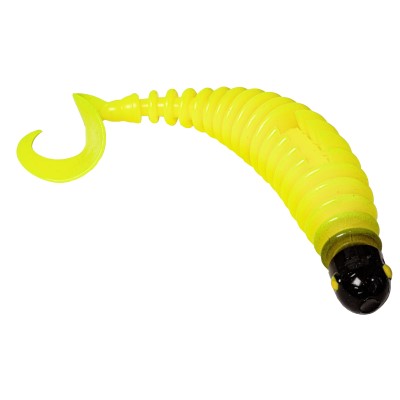 Black Cat Curly Worm, 17cm - 24g - yellow zombie