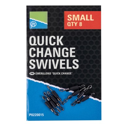 Preston Quick Change Swivels Feeder- und Wagglerwirbel small - 8Stück