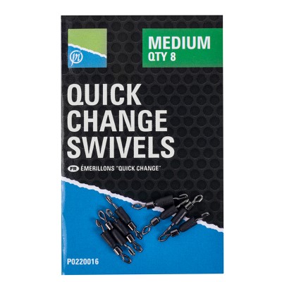 Preston Quick Change Swivels Feeder- und Wagglerwirbel medium - 8Stück