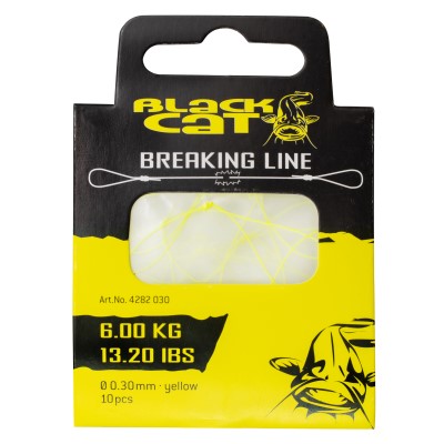 Black Cat Breaking Line Reißleine 0,15m - 0,3mm - 6kg - gelb - 10Stück