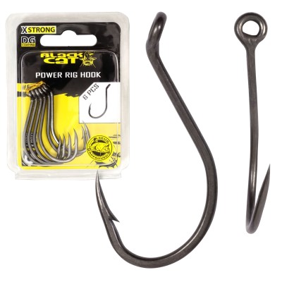 Black Cat Power Rig Haken DG - Einzelhaken Gr. 7/0 - DG coating - 6Stück