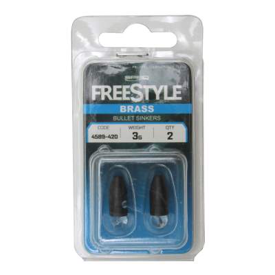 Spro Freestyle Brass Bullet Sinker - Bullet Weights 3g - Schwarz - 2 Stück