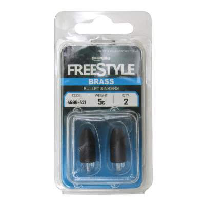 Spro Freestyle Brass Bullet Sinker Bullet Weights 5g - Schwarz - 2 Stück