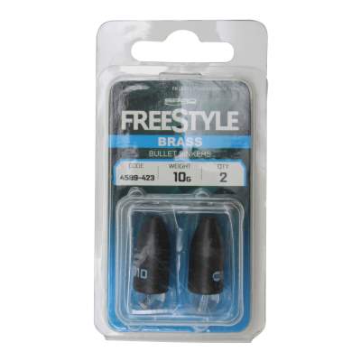 Spro Freestyle Brass Bullet Sinker Bullet Weights 10g - Schwarz - 2 Stück