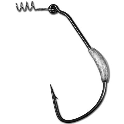 Gamakatsu Haken Weighted Superline Spring-Lock 6/0 schwarz - Gr.6/0 - TK0-7,00g - 4Stück
