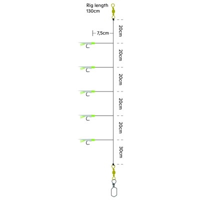 Kinetic Heringsvorfach Silverstrike 130cm - Fishskin/Flash - #8