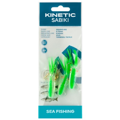 Kinetic Squido Rig, 115cm - Hot Green - #4/0