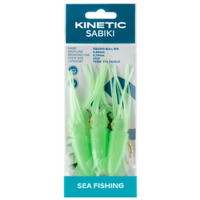 Kinetic Squido Bull Rig Meeresvorfach 115cm - Hot Green - #8/0