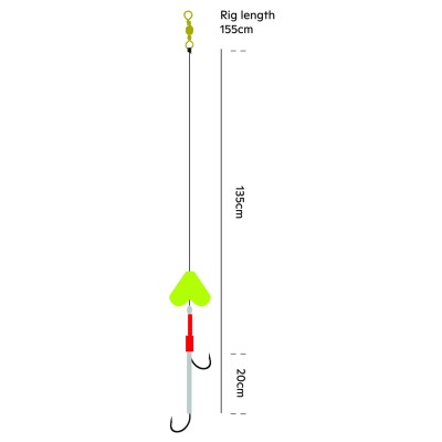 Kinetic Halibut Allround Rig, 155cm - Glow - #9/0