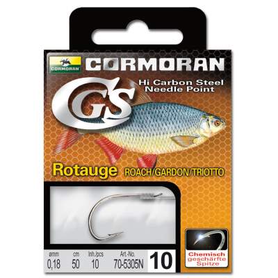 Cormoran Gebundene Haken CGS Rotauge 5305N 14, 50cm - Gr.14 - 0,14mm - 10Stück