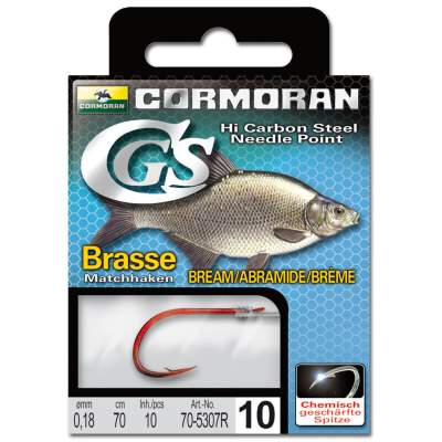 Cormoran Gebundene Haken CGS Brasse 5307R 16 70cm - Gr.16 - 0,14mm - 10Stück