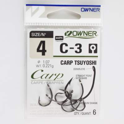 Owner 53263 C3 Carp Tsuyoshi Gr. 4 schwarz - Gr.4 - 6Stück