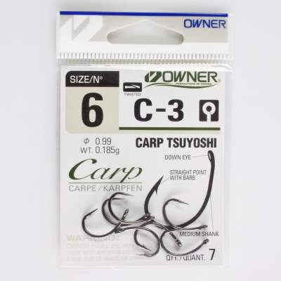 Owner 53263 C3 Carp Tsuyoshi Gr. 6 schwarz - Gr.6 - 7Stück