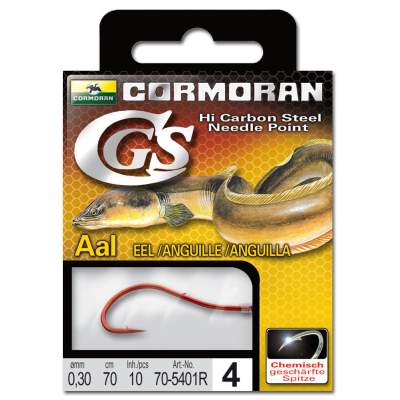 Cormoran Gebundene Haken CGS Aal 5401R 1, 70cm - Gr.1 - 0,4mm - 10Stück