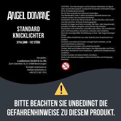 Angel Domäne Standard Knicklichter 37x4,5mm 50x2 Stück 0,37cm - 4,5mm -