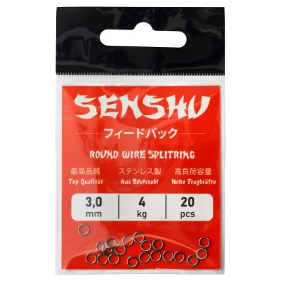 Senshu Splitring Stainless Steel Sprengring Round - 3,0mm - 4kg - 20Stück