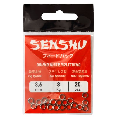 Senshu Splitring Stainless Steel, Round - 3,6mm - 8kg - 20Stück