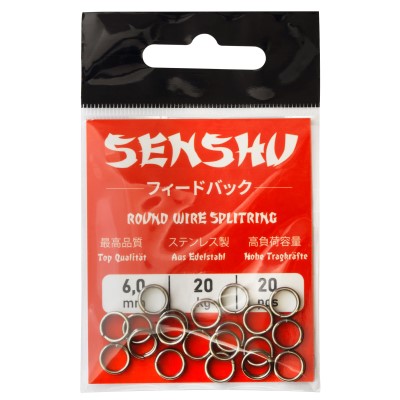 Senshu Splitring Stainless Steel Sprengring Round - 6,0mm - 20kg - 20Stück