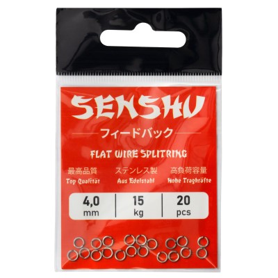 Senshu Splitring Stainless Steel Sprengring Flat - 4,0mm - 15kg - 20Stück