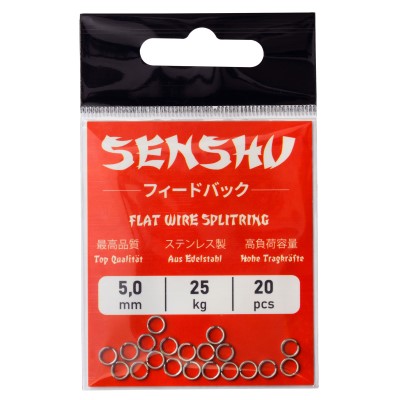 Senshu Splitring Stainless Steel Sprengring Flat - 5,0mm - 25kg - 20Stück