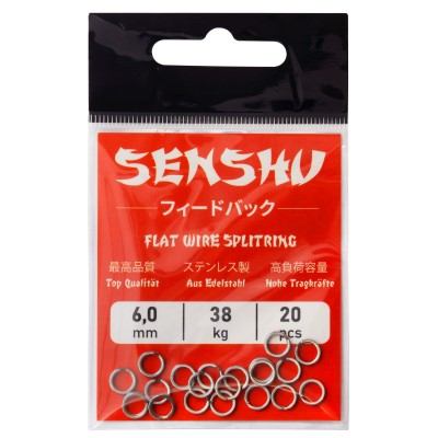 Senshu Splitring Stainless Steel, Flat - 6,0mm - 38kg - 20Stück