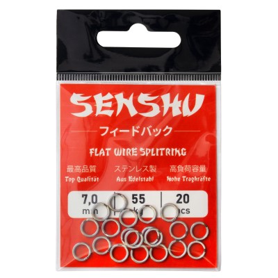 Senshu Splitring Stainless Steel Sprengring Flat - 7,0mm - 55kg - 20Stück